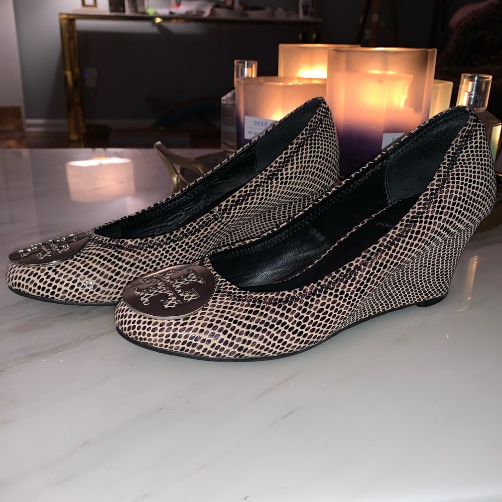 Tory Burch snakeskin wedges